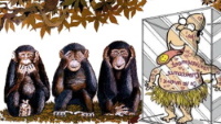 Les trois singes et l'obsédé